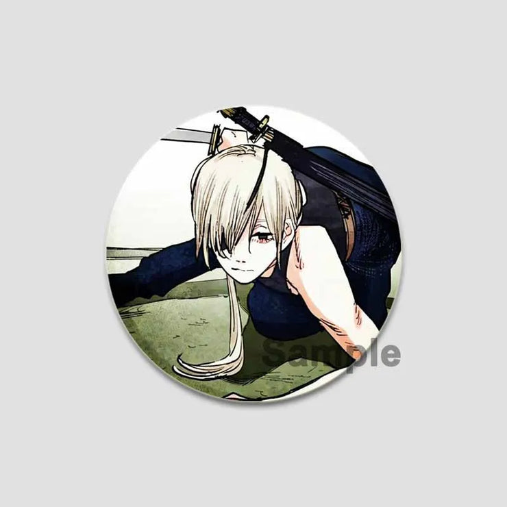 Anime Chainsaw Man Button Pins Character Makima Denji Cartoon Brooches Round Badge Backpacks Accessory Decor Fans Collect Gifts