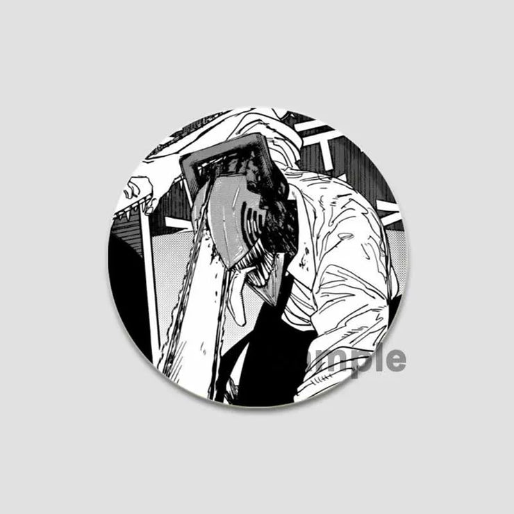 Anime Chainsaw Man Button Pins Character Makima Denji Cartoon Brooches Round Badge Backpacks Accessory Decor Fans Collect Gifts