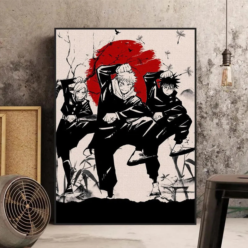 Modern Japanese Anime Canvas Wall Art  Jujutsu Kaisen Gojo Satoru Poster for Kids Room Decor Stylish Home Murals Decorative Pain