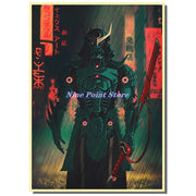 Japan Samurai Kraft paper Poster Home Wall Art Prints Pictures Bedroom Living Room Decor Murals Shop Bar Decoration