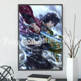 Demon Slayer Self-adhesive Anime Poster Hashira Nezuko Agatsuma Zenitsu Inosuke Wall Painting Home Decor Wall Art Room Kid Gift