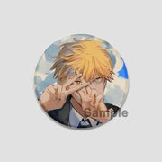 Anime Chainsaw Man Button Pins Character Makima Denji Cartoon Brooches Round Badge Backpacks Accessory Decor Fans Collect Gifts