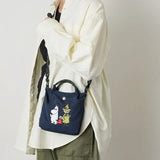 In Stock Hot Anime Moomins Series Shoulder Bag Cute Cartoon Character Little My Creativity Embroidered  Crossbody Bag