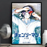 anime Chainsaw Man Poster Posters Anime Room Decor Decoration Movie Backpack Wall Interior Music Wall Art