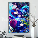 Demon Slayer Self-adhesive Anime Poster Hashira Nezuko Agatsuma Zenitsu Inosuke Wall Painting Home Decor Wall Art Room Kid Gift