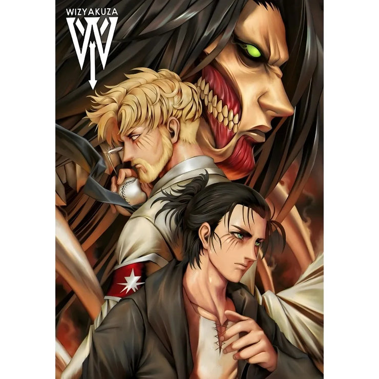 Anime A-Attack on Titans Poster Sticky Wall Art Printing Waterproof Home Living Bed Room Bar Aesthetic Decor