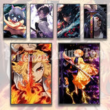 Demon Slayer Self-adhesive Anime Poster Hashira Nezuko Agatsuma Zenitsu Inosuke Wall Painting Home Decor Wall Art Room Kid Gift