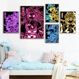 Neon Style Poster Canvas Painting  Japan Anime Cartoon Figure Wall Art Picture For Living Room Home Decor Unframed