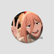 Anime Chainsaw Man Button Pins Character Makima Denji Cartoon Brooches Round Badge Backpacks Accessory Decor Fans Collect Gifts