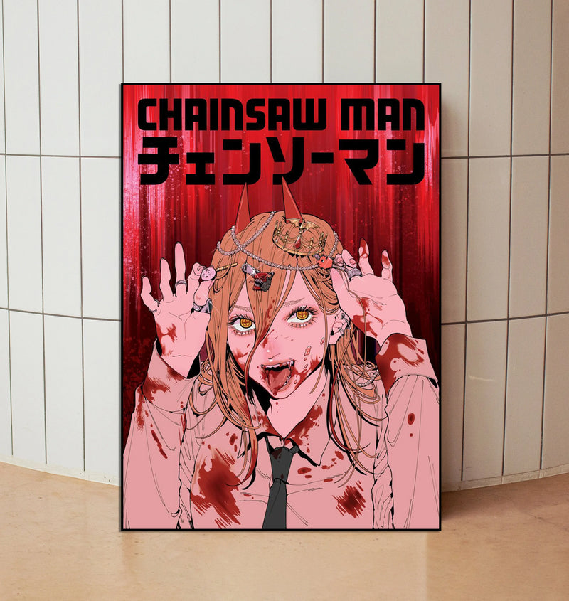 Classic Anime Chainsaw -man Poster Print Canvas Art Pictures Home for Living Room and Bedroom Wall  Decor Frameless Painting