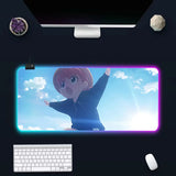 Anime Spy X Family RGB Pc Gamer Keyboard Mouse Pad Mousepad LED Glowing Mouse Mats Rubber Gaming Computer Mausepad
