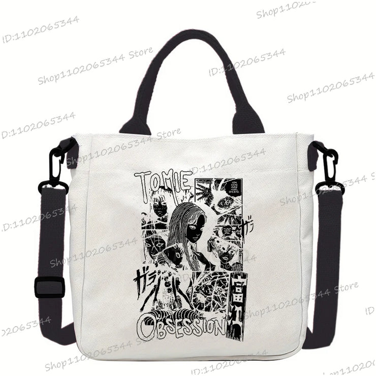 Junji Ito Cat Anime Shoulder Bag Unisex Canvas Crossbody