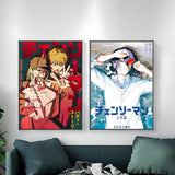 anime Chainsaw Man Poster Posters Anime Room Decor Decoration Movie Backpack Wall Interior Music Wall Art