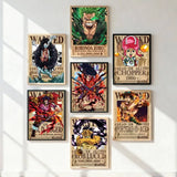O-One P-Piece Wanted Poster Poster Art Print Anime Style Home Decor Ideal Gift Perfect Room Decor