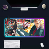 Anime Spy X Family RGB Pc Gamer Keyboard Mouse Pad Mousepad LED Glowing Mouse Mats Rubber Gaming Computer Mausepad