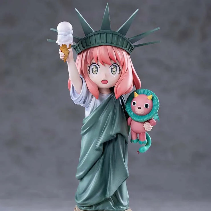 19cm Spy×Family Anya Forger Statue Of Liberty Anime Girl Action Figure Model Statue Collection Desktop Decoration Ornament Toys