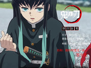 20CM Anime Demon Slayer Sword Model Gel Pen Kimetsu No Yaiba Tanjirou Weapon Black Refill Cosplay Prop Student Gift Box Package